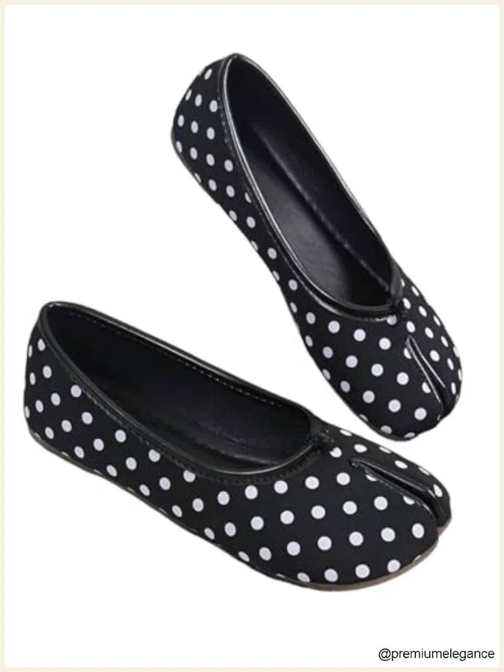 Polka Dots Ballet Flats Split Round Toe Dressy Flat Shoes
